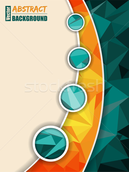 Abstract turquoise brochure with orange transparent stripe Stock photo © vipervxw
