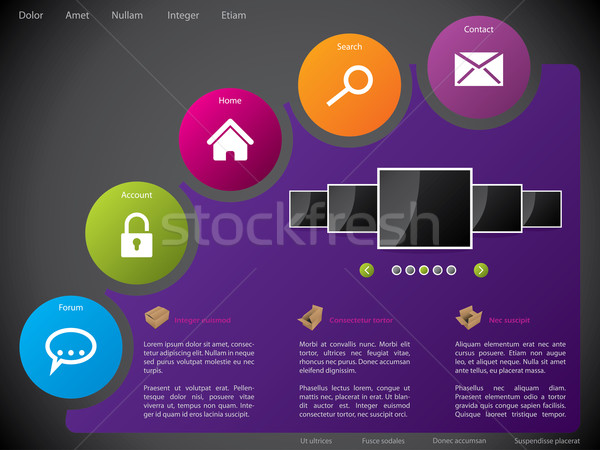 Website template design with colorful stickers Stock photo © vipervxw