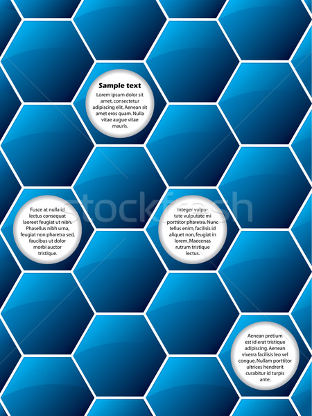 Abstrato azul hexágono texto recipiente tecnologia Foto stock © vipervxw
