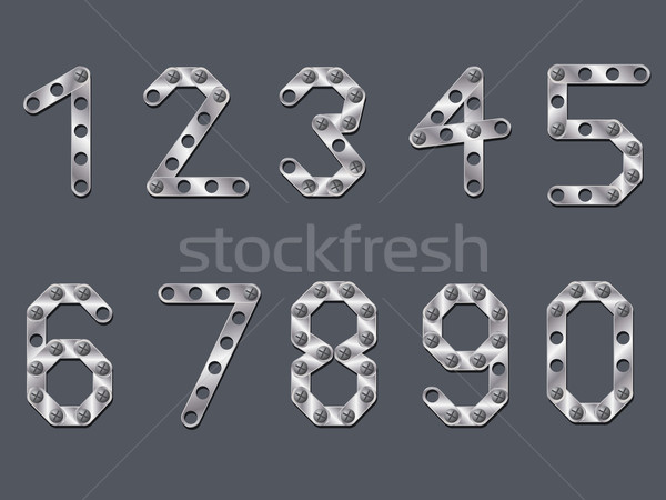 Drilled metallic numbers Stock photo © vipervxw