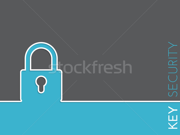 Einfache Sicherheit Vorhängeschloss Design blau grau Stock foto © vipervxw