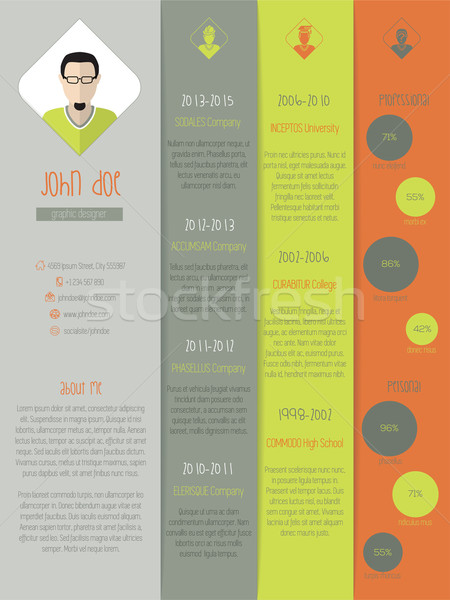 New modern resume curriculum vitae with coloor stripes Stock photo © vipervxw