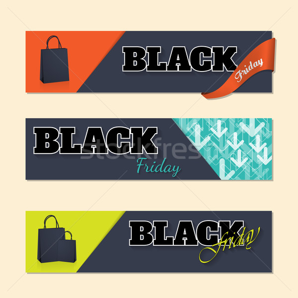 Black friday labels with shopping bags Stock photo © vipervxw