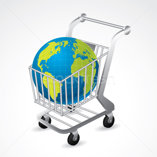Shopping cart carrying the globe Stock photo © vipervxw