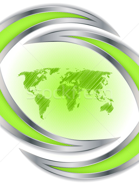 Absztrakt hatszög brosúra terv világtérkép zöld Stock fotó © vipervxw