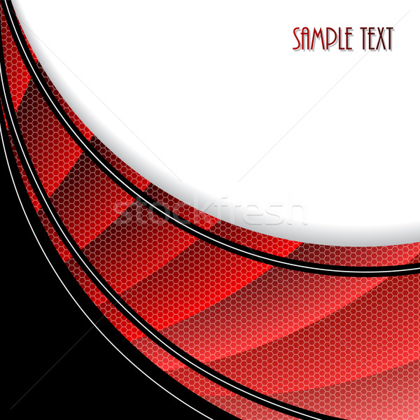 Résumé brochure hexagone vagues design rouge [[stock_photo]] © vipervxw