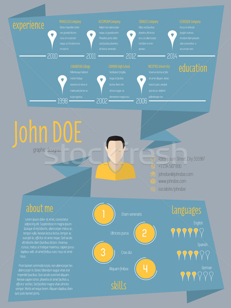 Zdjęcia stock: Nowoczesne · cv · origami · stylu · projektu