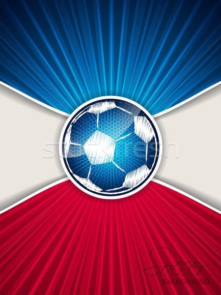 Abstract blue red soccer brochure with scribbled ball Stock photo © vipervxw