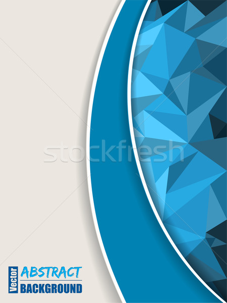 Abstract blue brochure with polygons and blue stripe Stock photo © vipervxw