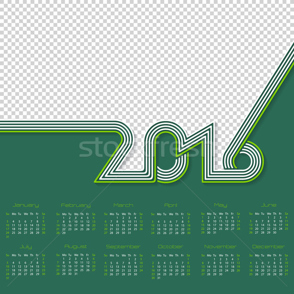 Striped calendar for year 2016 with place for photo Stock photo © vipervxw