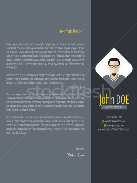 Modern cover letter with dark background Stock photo © vipervxw