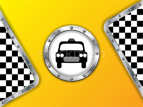 Taxi pubblicità metallico badge società design Foto d'archivio © vipervxw