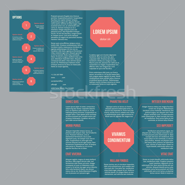 Tri-fold flyer brochure template with red dots Stock photo © vipervxw