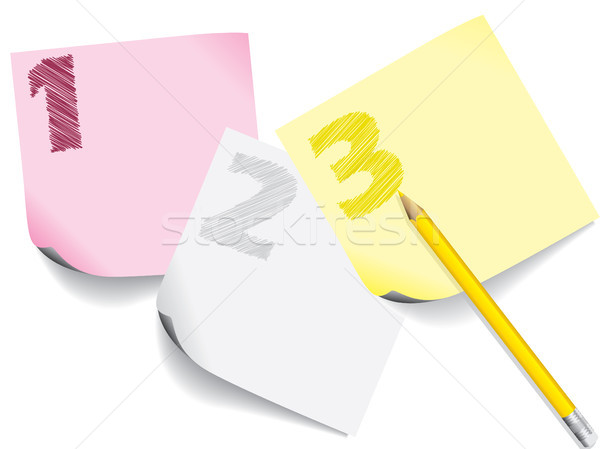 Scribbled numbers on notepapers Stock photo © vipervxw