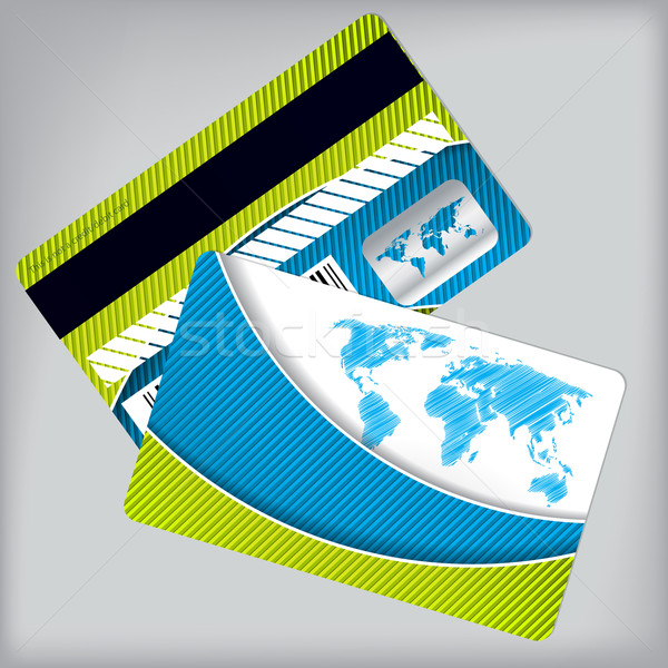 Loyalty card with vivid colors and scribbled map Stock photo © vipervxw