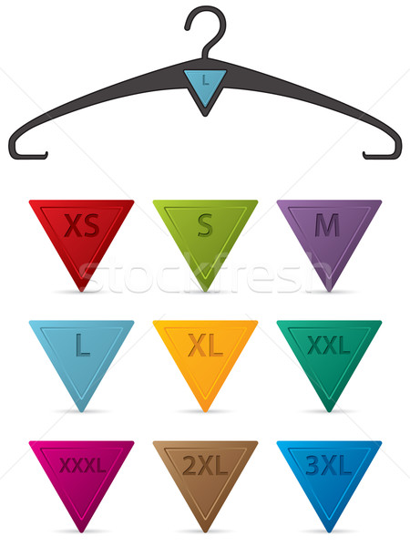 Cloth hanger with interchangeable size buttons Stock photo © vipervxw