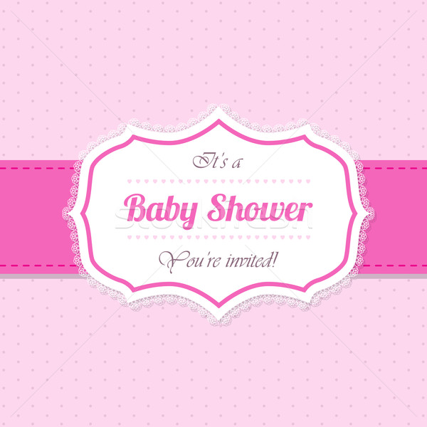 Baby shower invitation design in pink Stock photo © vipervxw