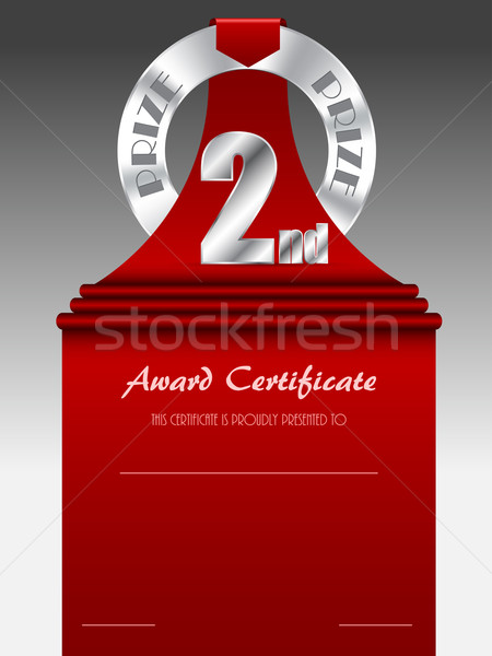 Second place silver prize award certificate Stock photo © vipervxw
