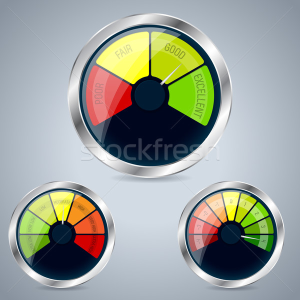 Stock photo: Rating meter design set of three 