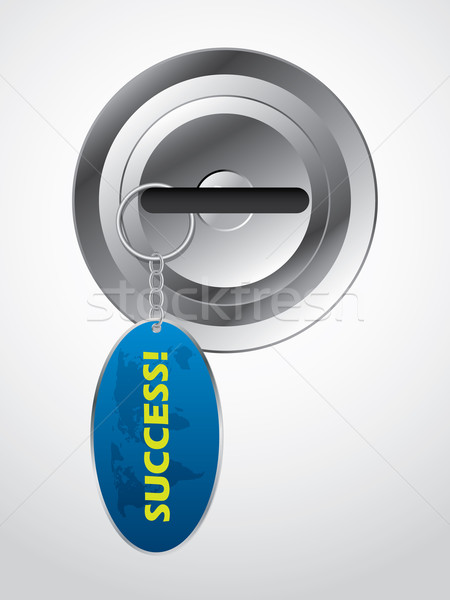 Kulcs zár siker üzlet világ kék Stock fotó © vipervxw