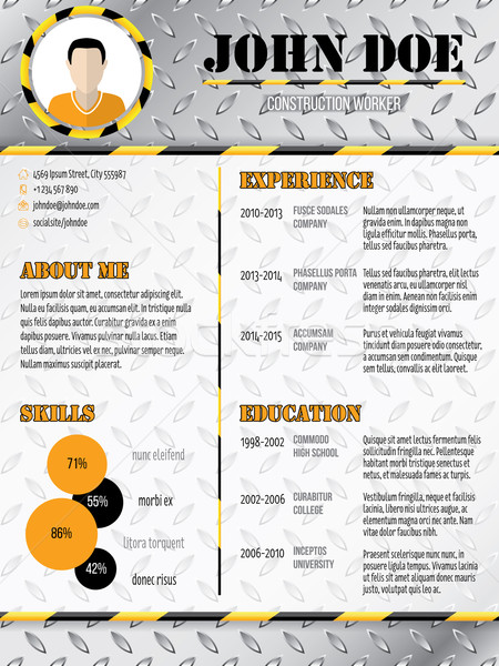 Cool industrial design curriculum vitae resume Stock photo © vipervxw