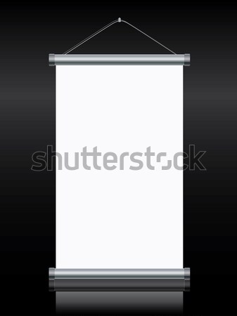 Blank roll up hanging on black background Stock photo © vipervxw