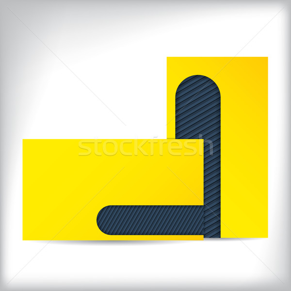 Basit sarı kartvizit dizayn mavi çizgili Stok fotoğraf © vipervxw