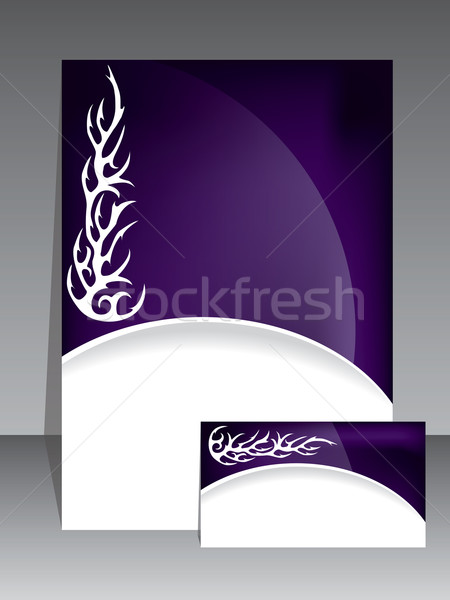 Abstrakten tribal Broschüre lila weiß Design Stock foto © vipervxw
