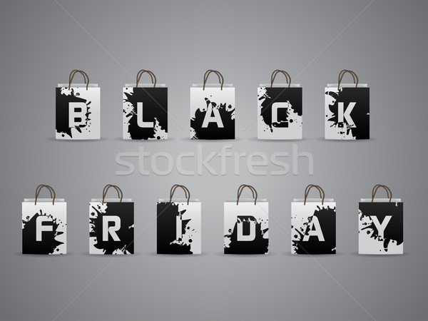 Black friday shopping bags with splattered letters Stock photo © vipervxw