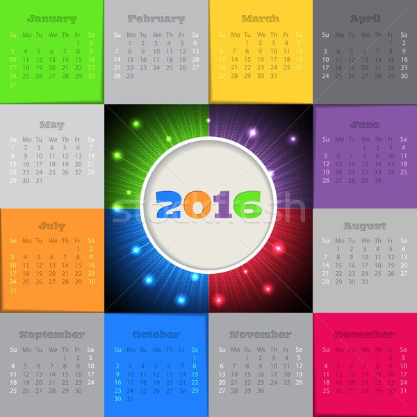 Bursting 2016 calendar design Stock photo © vipervxw