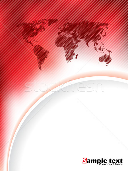 Striped red brochure design with scribbled map Stock photo © vipervxw