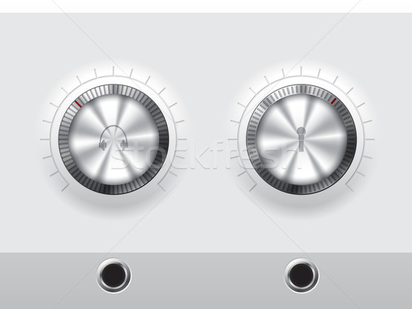 Volume knobs for headphones and microphone with wite plate Stock photo © vipervxw