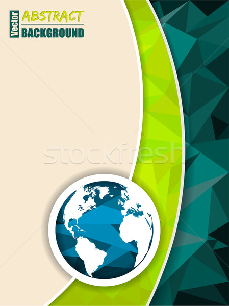 Abstract green brochure with world map Stock photo © vipervxw
