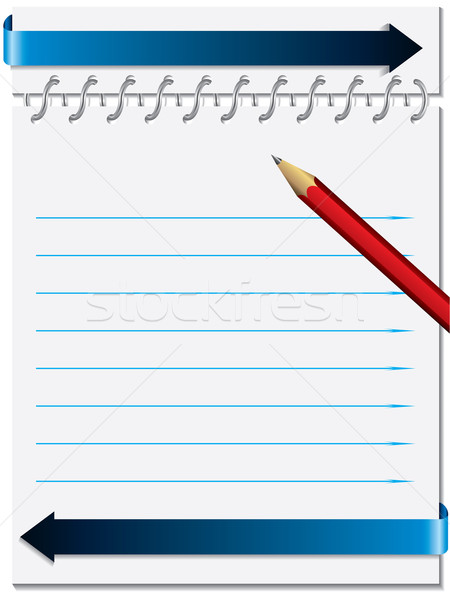 Notepaper with metallic ring and pencil  Stock photo © vipervxw