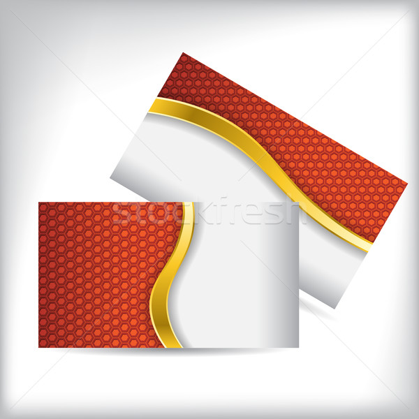 Business card with orange hexagon pattern Stock photo © vipervxw