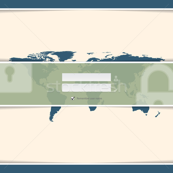 Foto stock: Login · tela · mapa · do · mundo · globo · mapa