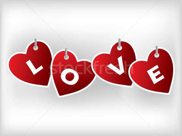 Hanging heart shaped labels Stock photo © vipervxw