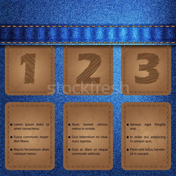 Jeans with sewed tags infographic design  Stock photo © vipervxw