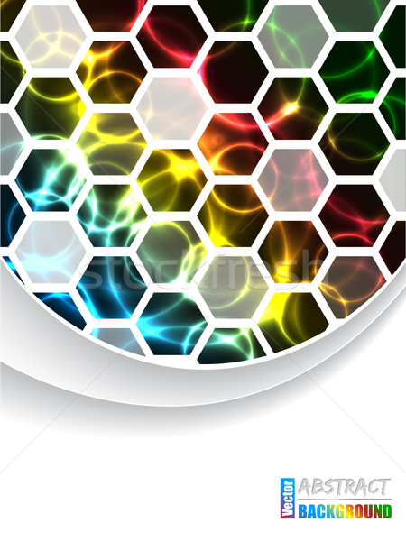 Cool brochure with hexagons and color plasma Stock photo © vipervxw
