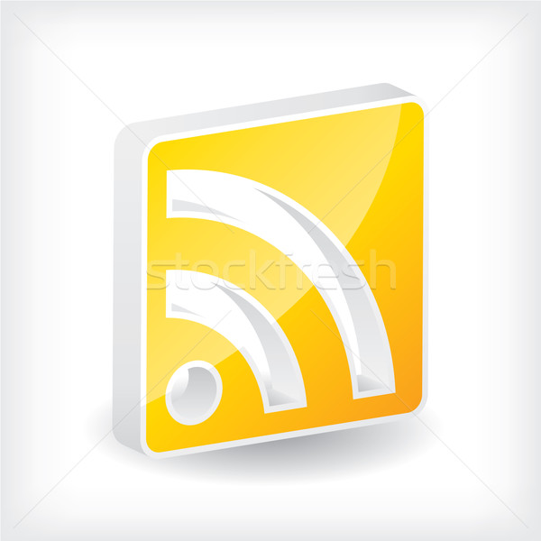 3d rss icon design with shadow Stock photo © vipervxw