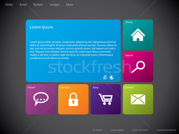 Cool new web template with large icons Stock photo © vipervxw