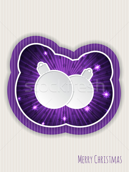 Purple christmas greeting with bursting decorations Stock photo © vipervxw