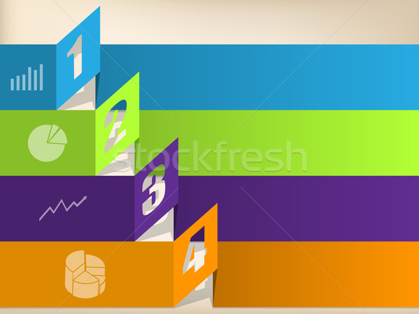 Infographic design with color origami shapes Stock photo © vipervxw