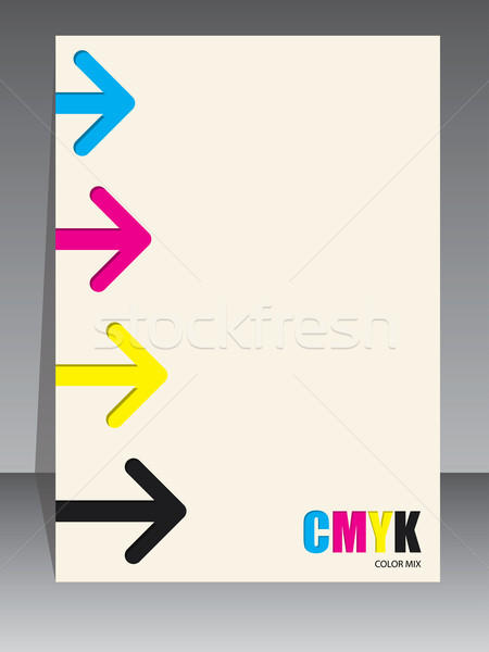 Abstract cmyk brochure with arrows Stock photo © vipervxw