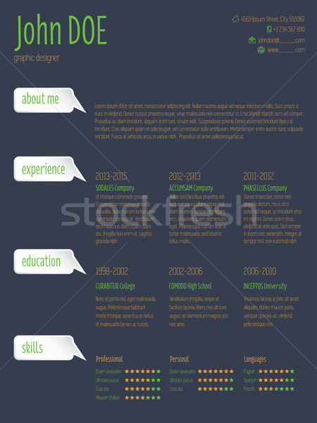 現代 cv 模板 設計 商業照片 © vipervxw