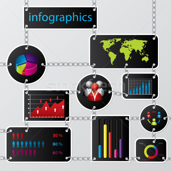 Infographics design with chained labels Stock photo © vipervxw