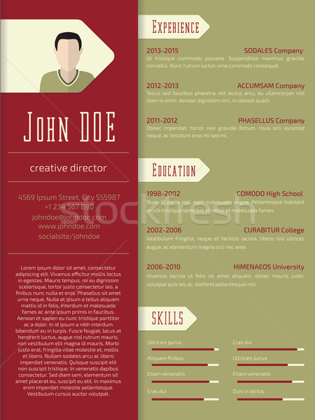 Modern cv resume template design Stock photo © vipervxw