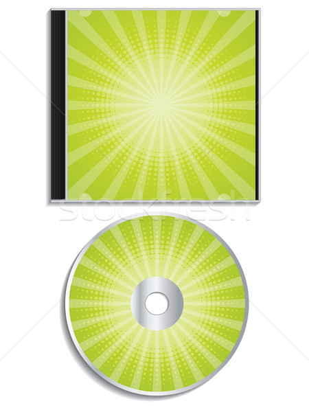 Green halftone cd and cover design Stock photo © vipervxw
