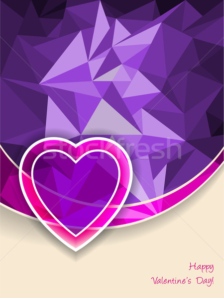 Valentine's day greeting with heart and pink purple background Stock photo © vipervxw