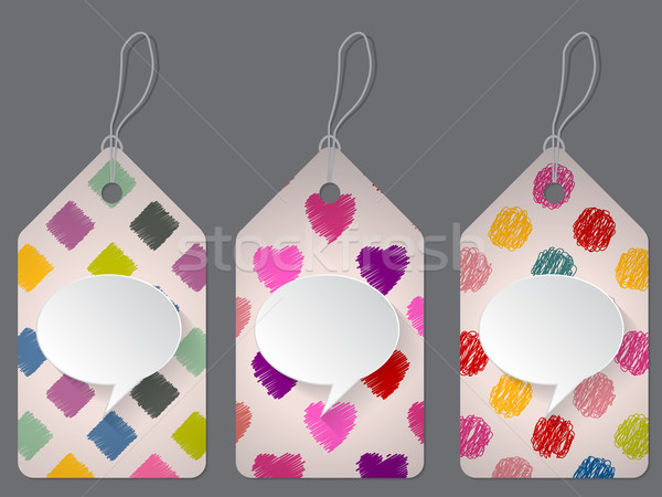 Colorful discount labels with scribbled elements Stock photo © vipervxw